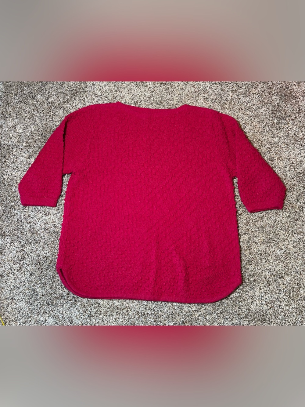 257 Vintage Color Color Color Bright Pink Textured Knit Top, Size 22W